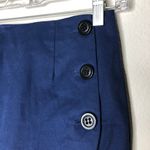 Navy Blue Asymmetrical Midi Pencil Skirt Photo 3