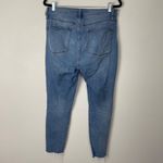 J. Crew Factory Woman's Sz 31High Rise Medium Wash Skinny Jeans Frayed Acid Wash Blue Photo 7