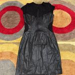 Guess Black Lace Cutout Faux Leather Dress Sweetheart Neckline Cap Sleeves 2 Photo 3