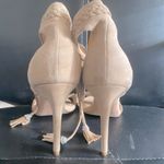 Badgley Mischka  BOMBAY Stiletto Heeled Suede Sandals Nude/Cream Size 10 Photo 9