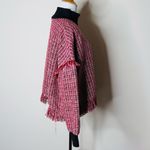 ZARA  Red Fringe Trim Tweed Sweater Photo 5