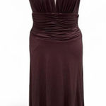 BCBGMAXAZRIA  Y2K Brown Halter Dress Size Small Open Back Fitted Photo 0