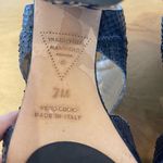 Valentina Rangoni Womens Croc Embossed Leather Block Heel Open Toe Sandals Sz‎ 7 Blue Photo 5