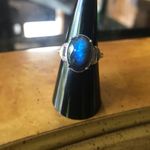 Natural Labradorite Mystic Topaz Sterling Silver Ring Size 7 Blue Photo 2
