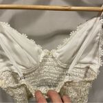 Princess Polly Cute creamy lace metallic thread daisy floral stretchy crop top  Photo 3