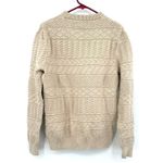 J.Crew Size Medium Long Sleeve Crew Neck Knit Pullover Sweater Tan 100% Cotton Photo 1