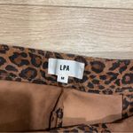 LPA  Leather Suede Leopard Cheetah Button High Waisted Ankle Pant Size M Photo 7