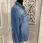 Lola River XS Chambray Shirt Pearl Snap Long Sleeves Western Blue Jean Pocket Photo 2