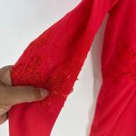 Gianni Bini Mini Dress Womens XS Red Viscose Lace Cutout Detail Keyhole Back Photo 5