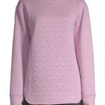 st. john's bay Active NWT Victorian Purple Lilac Quilted Sweatshirt Tunic Top Photo 0