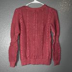 Down East Women’s Cable Knit Sweater Small Maroon Red Long Sleeve Pullover Photo 3