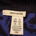 DKNY Jeans Black and Blue Zebra Print Sweater Dress Womens Extra Large Photo 1