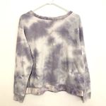 Splendid NEW NWT  Tie Dye Thermal Long Sleeve Sweatshirt Purple White Crewneck S Photo 1