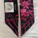 Versace  Orchid Print Silk Skinny Scarf, NEW w/Tag Photo 9