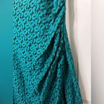 Adrianna Papell Split Neck Side Ruch Lace Dress Photo 3