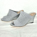 Lauren Lorraine  Martha Silver Rhinestone Slip On Wedge Sandal Size 6.5 NIB Photo 2