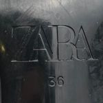 ZARA  Black Double Strap Pointed Toe Rhinestone Buckles High Heels Sandals Size 6 Photo 4