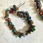 Silver tone beaded wrap post earrings Photo 3