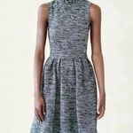 Ganni Anthropologie Ruffle Neck Sleeveless Pleated Dress Sz L Gray Office Career Photo 11