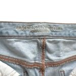 American Eagle Outfitters Denim Mini Skirt Light Blue Distressed Raw Hem Size 6 Photo 1