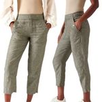 Athleta ✨ Voyager Washable Linen Sz. 12 Olive Pants✨ Photo 2
