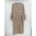 Mac Duggal  10802 Fully Sequined Ruffle Sleeve Sheath Dress Gown Midi 16 NEW Photo 4