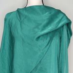 Sally LaPointe Crinkle Satin Scarf Neck Top | SIZE 2 Green Photo 7