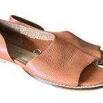 Anthropologie Anthropology Peep Toe Flats Orange Leather size 8 Photo 1