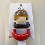 ZARA Resin Chunky Bracelets Set Of 3 Bohemian Boho Hippie Artsy NEW Photo 1