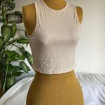 Nuetral beige ribbed sleevless cropped tank top Tan Size M Photo 0