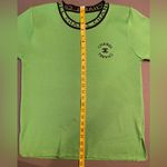 Source Unknown Vintage,‎ Green and Black Knit Short Sleeve Top, Size Medium Photo 5