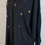 Andiamo Italia Vintage  black beaded Tunic blouse  size L Photo 1