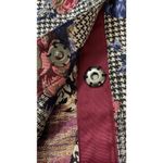 Alfani  Houndstooth Floral‎ Blazer Bubble Balloon Sleeve Metallic Accent Jacket L Photo 10