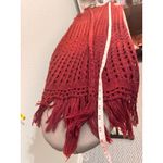 Faded Glory  Burgundy Open Knit Fringe Hem Sleeveless Cover Up Knit‎ Top Size M Photo 5