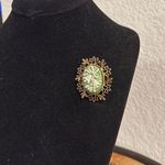 Vintage Christmas bell copper cameo Brooch Photo 0