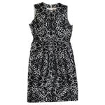 Tory Burch  Monochrome Silk-Blend Shift Dress‎ Black/White Florals Size 6 Photo 0