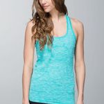 Lululemon  Size 6 Run Swiftly Tech Racerback Heathered Blue Tropics Tank Photo 0