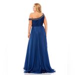 Mac Duggal Beaded Drop Shoulder Pleated Flowy Gown in Size 14w Plus Sized NWT Photo 2