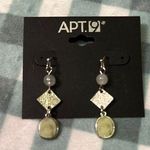 Apt. 9  Silver and White Geometric Earrings Photo 0