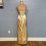Glamorous Gold Satin Maxi Dress Size 6 Photo 9