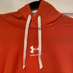 Under Armour  Size S Orange Coral Loose Fit Logo Pullover Hoodie Sweatshirt Photo 3
