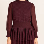 American Eagle Outfitters mock neck long sleeve ruffle purple dress size XS Photo 0