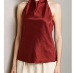 Vince . Draped Satin Halter Blouse, Red, Medium Photo 0