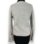 Club Monaco Gray Wool & Alpaca Blend Quilted Sleeve Cuff Knit Sweater Photo 7
