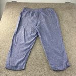 Jones New York Signature Linen Blend Cropped Pants Womens 2X Blue Drawstring Photo 5