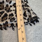 Vintage MSK Crossover Top Womens Small Brown Animal Print Mob Wife Beaded Sequin Photo 10