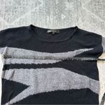 Lovestitch Black and Grey Mohair and Wool Abstract Striped Pullover Sweater S Photo 10
