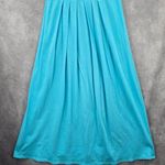 Chadwick's  Blue Sleeveless Pleat Flare Midi Long Boho Cotton Dress Large Photo 3