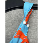 SheIn Women Tops XL Blue Orange Floral Photo 4