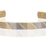 Trendy Two Tone Magnetic Bracelet Arthritis Pain Therapy Cuff Bangle Photo 0